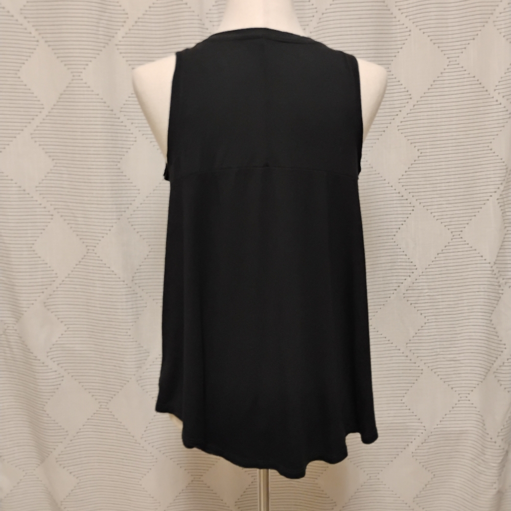 Time And Tru Women's Black Sleeveless V-Neck Tank Top Rayon Blend Size Medium 8 - Picture 5 of 9